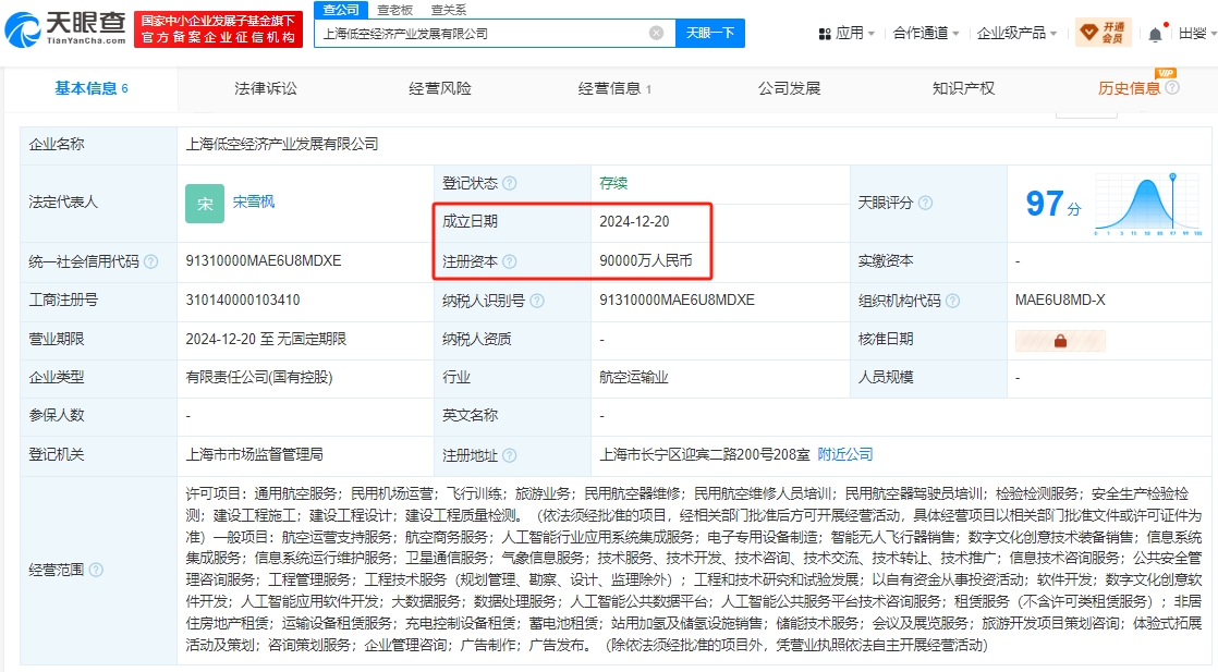上海低空经济产业发展有限公司 百科
